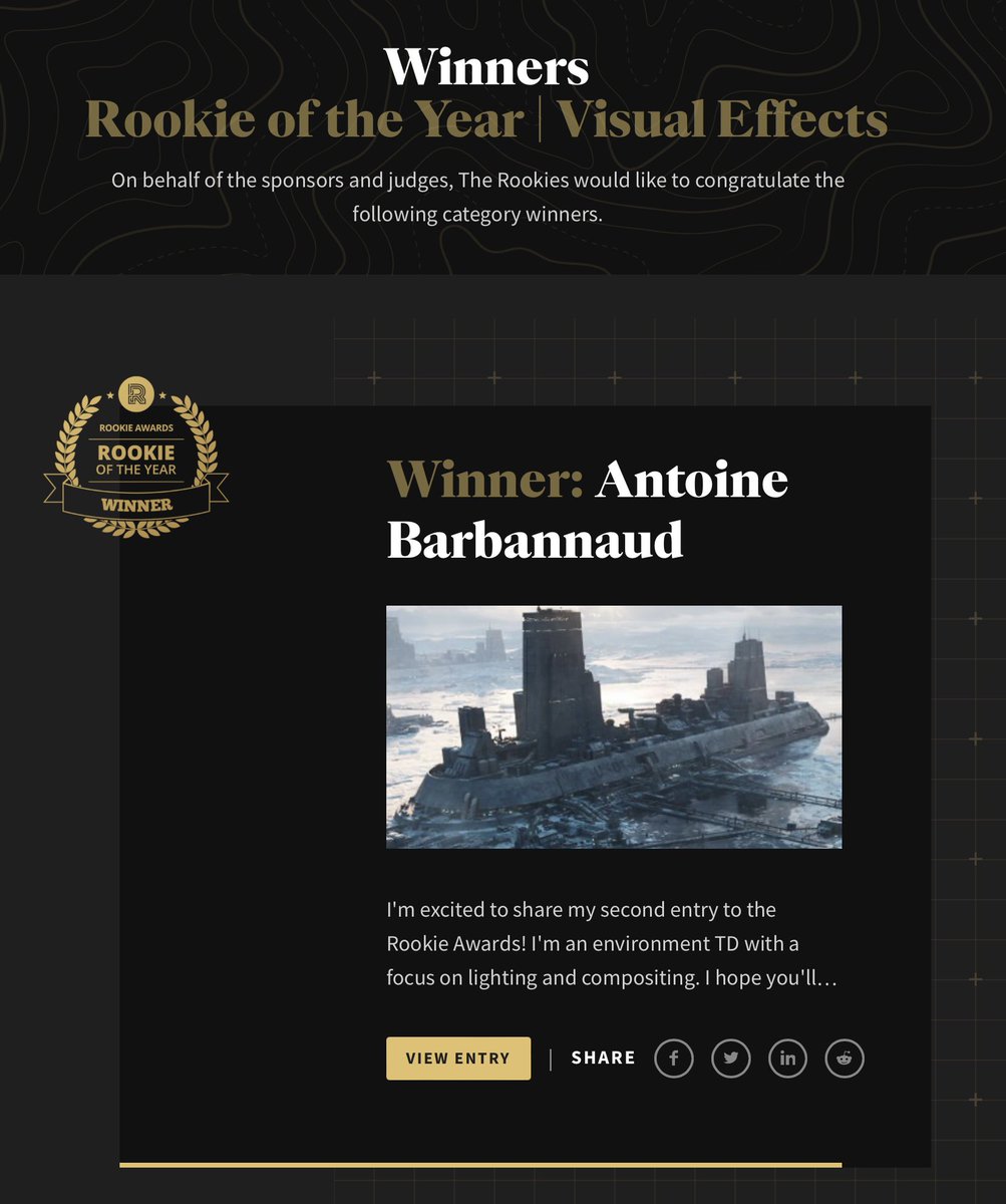 I somehow got named VFX Rookie of the Year for 2024?

Massive thanks to <a href="/TheRookiesCO/">TheRookiesCO</a> and my school <a href="/creative_seeds/">Creative Seeds</a> !

As a bonus, my buddy and classmate Leandro Leijnen won in 3D animation, so stay tuned for our killer short film next year!

Entry: therookies.co/entries/30517