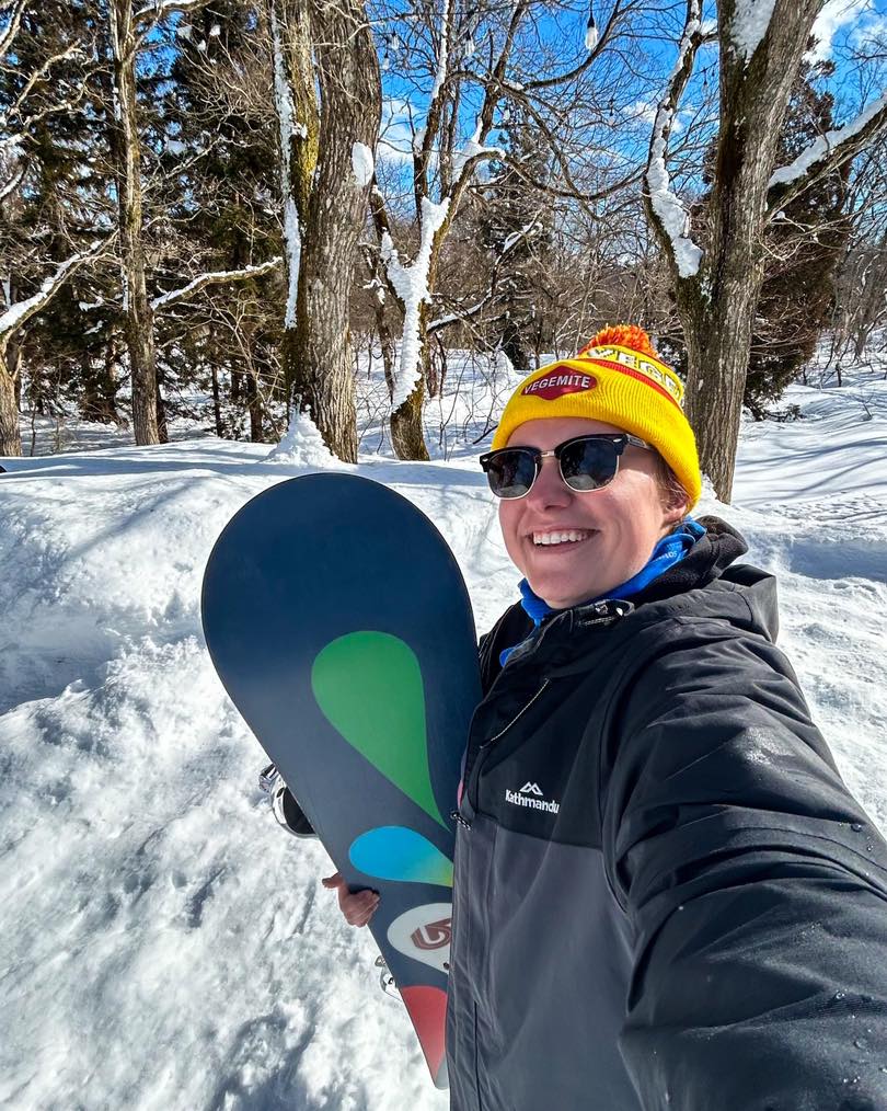 Tastes Like: a VEGEMITE winter! ❄️ You can’t miss @‌snappyexploring, rocking her MITEY Beanie in the snow. ⛄️ Stay warm and stylish with our winter range, visit bit.ly/VEGWINTER 😍 #TastesLikeAustralia #VegemiteBeanie