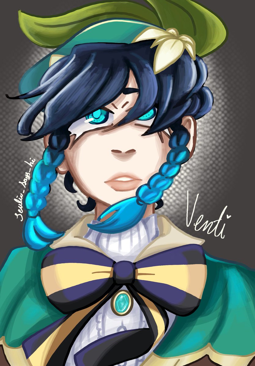 Lotus_Skys's tweet photo. Yahoo~ love this silly bard 
#Genshin #Genshinfanart #venti #GenshinImact https://t.co/K3DOs0PjdU