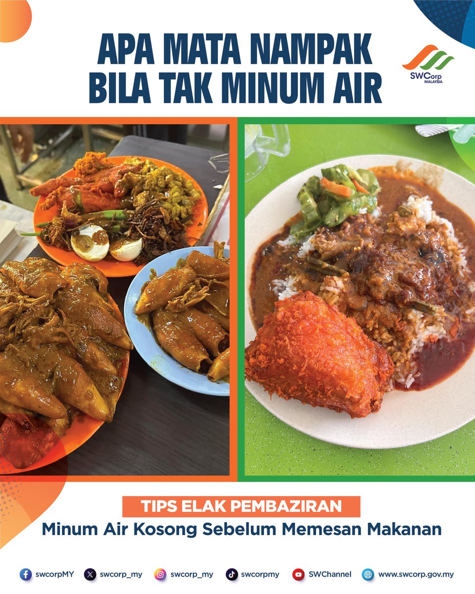 swcorp_my's tweet photo. Kerana mata, aku tergoda 😅

Selalu makan tak habis? Selalu ambil banyak, tapi perut boleh makan sikit saja?

Kalau ya, maknanya anda mungkin memesan makanan ketika dehidrasi. Bila badan tak cukup air, memang mata selalu kena tipu. https://t.co/ukyPjvKpG3