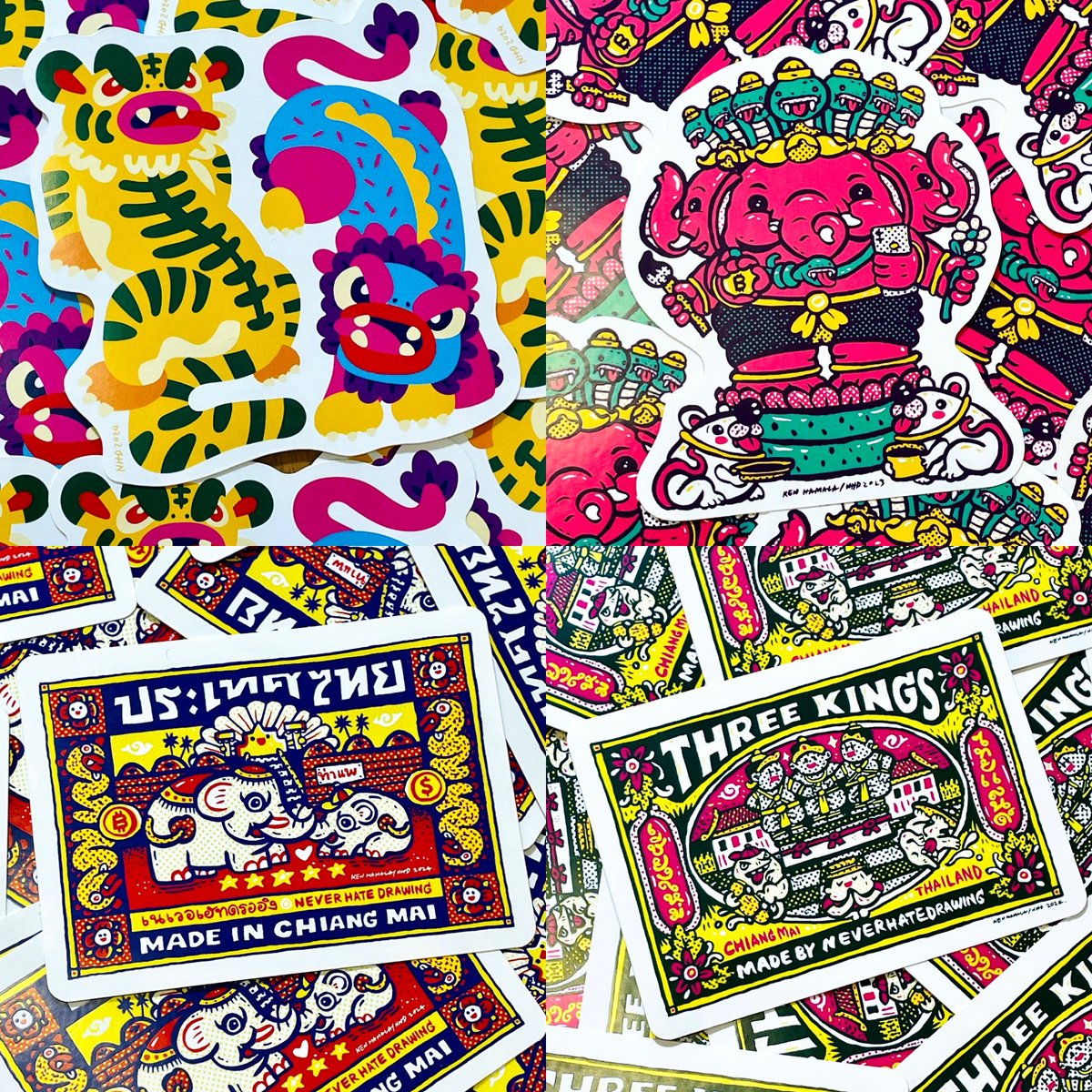 neverhatedraw's tweet photo. New NHD pvc stickers size around 9.5 cm. are available now in our studio 😉 @neverhatedraw 
Price 30 THB. (3 for 2)
please dm us if you want it 🥰 
_
#streetstickers #stickers #nhdstudio #chiangmai #monsterstickers #localartist #chiangmaiartist #stickerart #stickerbomb https://t.co/TEX7vR2J07
