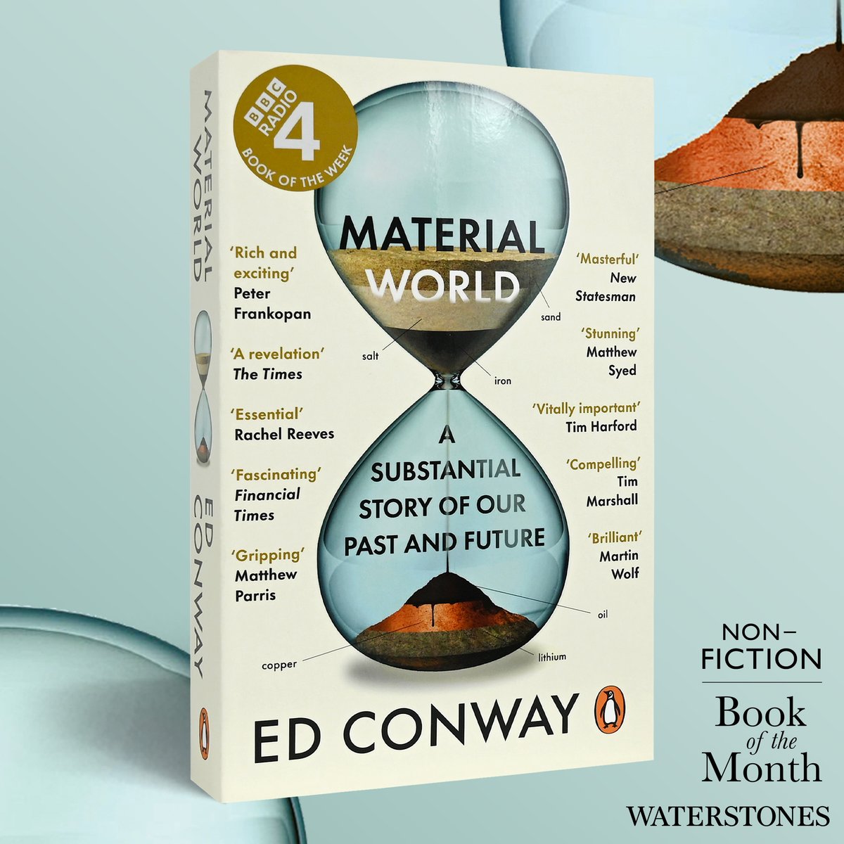 I have some (for me) terrifically exciting news.
Actually TWO bits of exciting news.
1. Material World is out in paperback TODAY. All good bookshops etc. Speaking of which:
2. It's <a href="/Waterstones/">Waterstones</a> non-fiction book of the month! I'll be popping by a few branches later. Say hello!