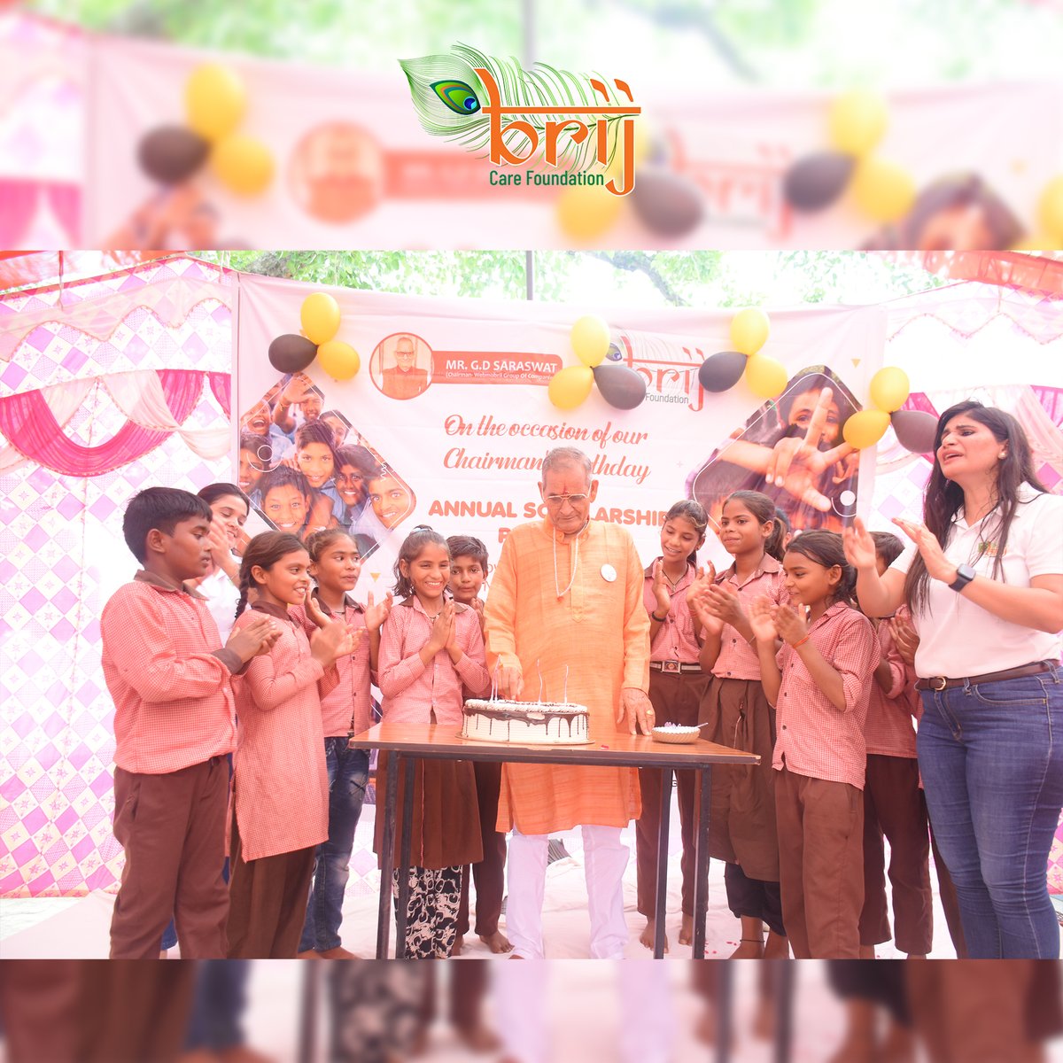 BrijCare's tweet photo. We amplified the joy of our Chairman’s birthday by championing a cause close to his heart. We started the Annual Scholarship Program this year, investing in the education of bright young minds, turning this special day into a launchpad for future dreams. https://t.co/8rlZnULKKC