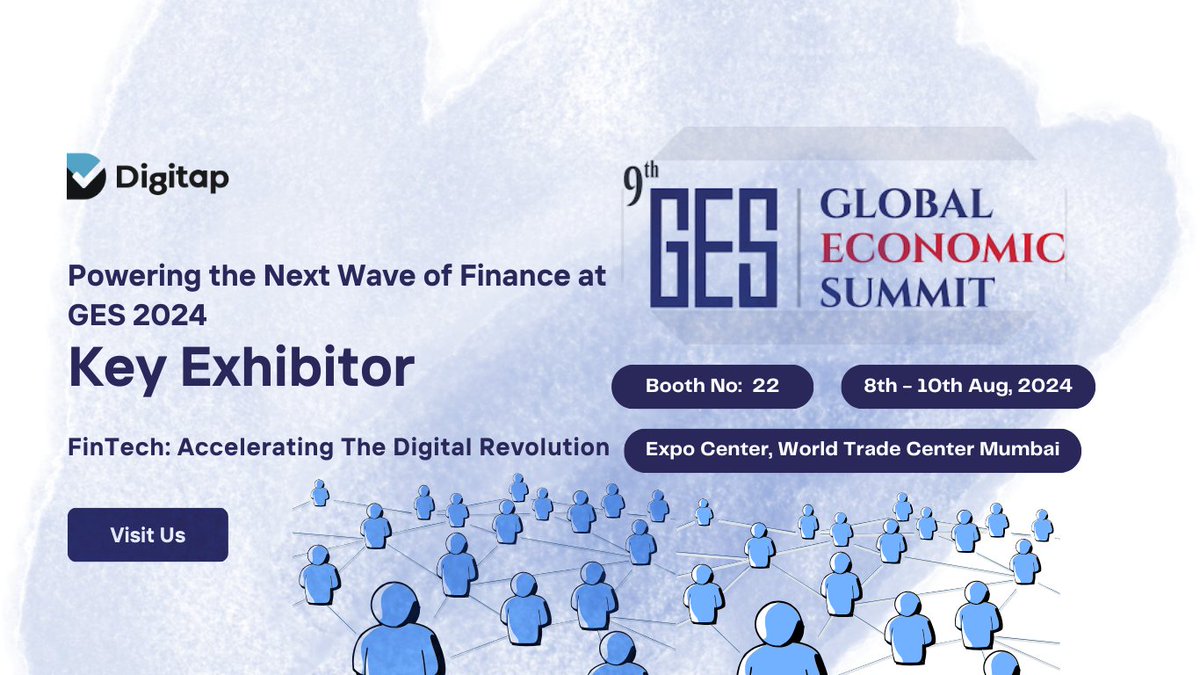 1 week to go until we're at the #GES2024 in Mumbai! 🚀 
<a href="/GlobalESummit/">Global_Economic_Summit</a>

Can't wait to connect with you all at the <a href="/_WTCOfficial/">World Trade Center</a> Mumbai from Aug 8-10. Let's talk #finnovation!
#digitalbanking #fintech  #Mumbai #DigitalFinance #Banking #DigitalIndia #DigitalInnovation