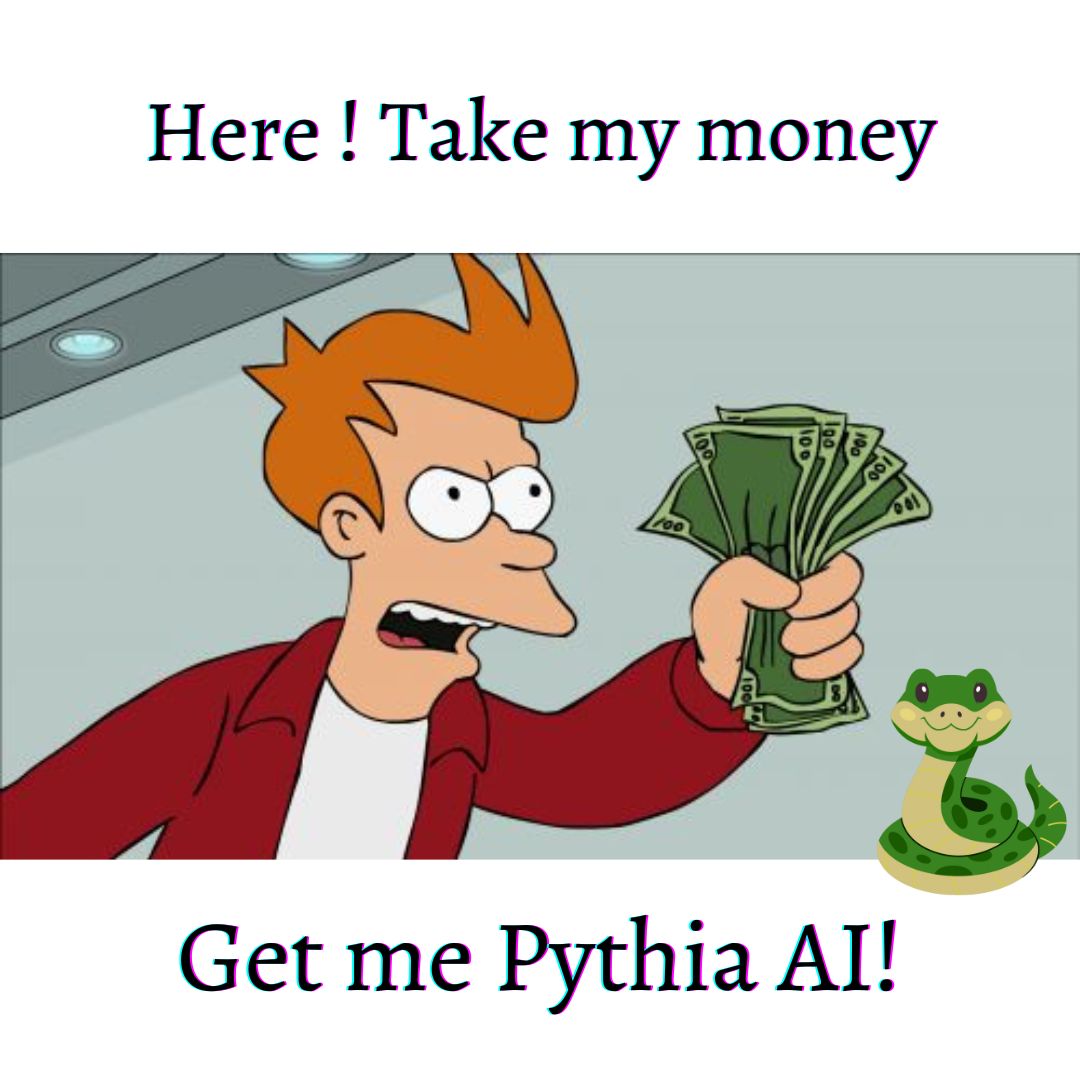 pythiaaicoin's tweet photo. ๐ Ready to join the future of AI-powered investments? ๐ค๐ฐ
๐ฌ "Here! Take my money! Get me Pythia AI!" ๐
Join the #PythiaAICoin revolution and watch your investments soar! ๐๐น
Buy Pythia AI Coin: https://t.co/jjLuUX4B2q
#Crypto #Blockchain #AI #MemeCoin $PYTHIA #InvestSmart #Ethereum #ETHUSDT #Bitcoin #KuCoin #PythiaAICoin