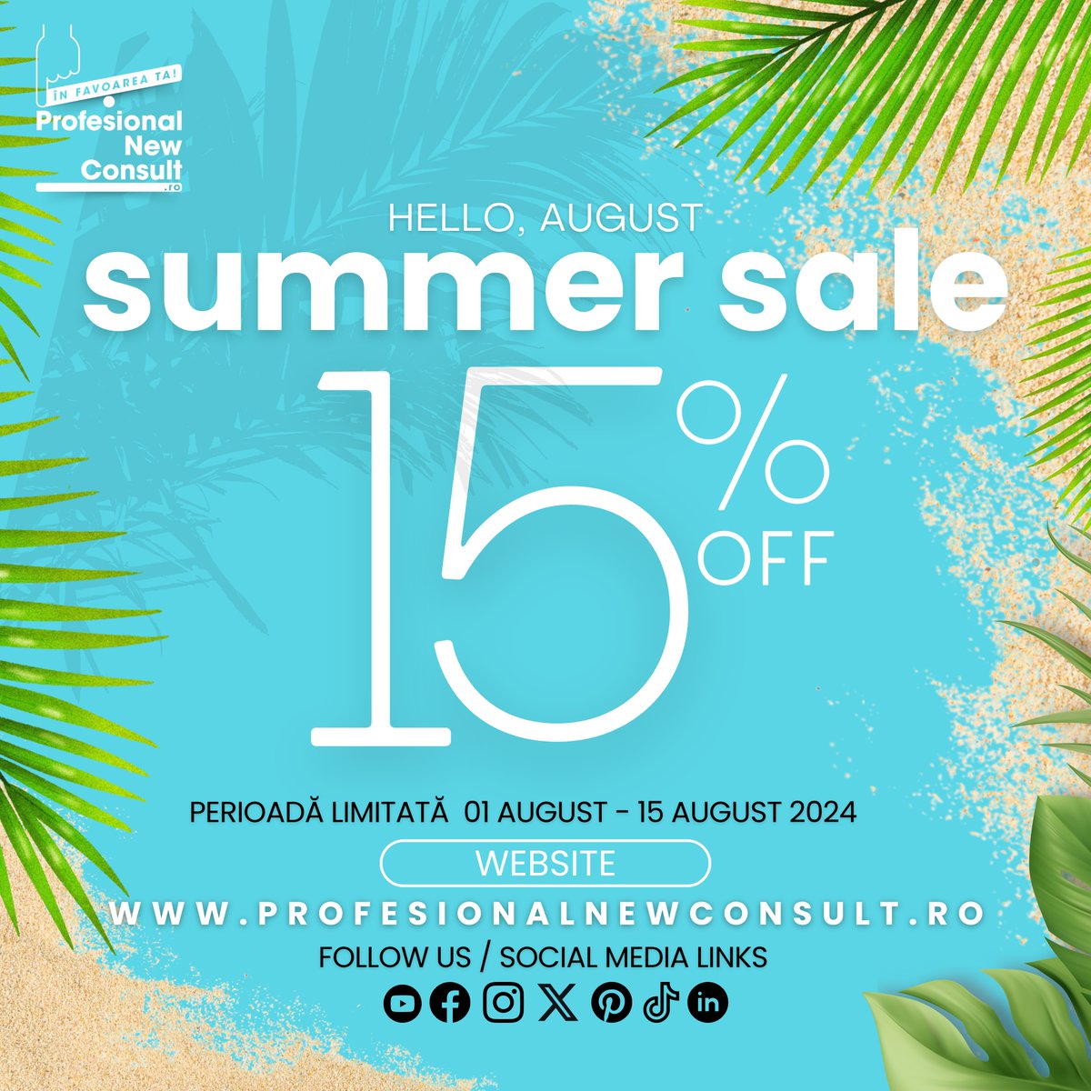 ProfesionalNew's tweet photo. #SummerSale - 15% reducere pentru plata integrala pentru toate cursurile! Doar pana pe 15 August! 
📷Contact | Whatsapp: 0784.333.777 | 0784.045.025
𝐃𝐞𝐭𝐚𝐥𝐢𝐢 𝐜𝐚𝐦𝐩𝐚𝐧𝐢𝐞:  https://t.co/vtEg0WRTHC 
#profesionalnewconsult #cursuriacreditate #FlashSale https://t.co/c5V65NmVlt