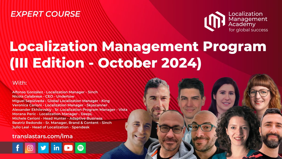 TranslaStars's tweet photo. 🎉Ready to boost your career in #LocalizationManagement?
🚀Join our Localization Management Program - III Ed!
🌍Learn from top professionals, master management tools, and land top jobs!

📅 Sept 30 - Oct 25, 2024
⏰ 18:00 CET, 2 hrs/day

👉 Here: https://t.co/pKks2WMaY1 https://t.co/hERA9gYImw
