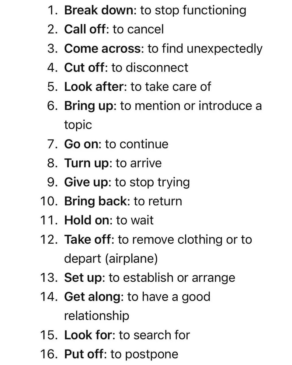bestgrammartip's tweet photo. phrasal verbs https://t.co/lSV8pjJVDW