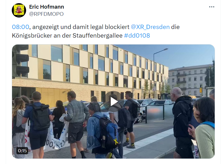 MarioSchmidtDD's tweet photo. Da freut sich offenbar wieder einer, dass hier heute "legal blockiert" wurde ... https://t.co/ghtDsRv8S1