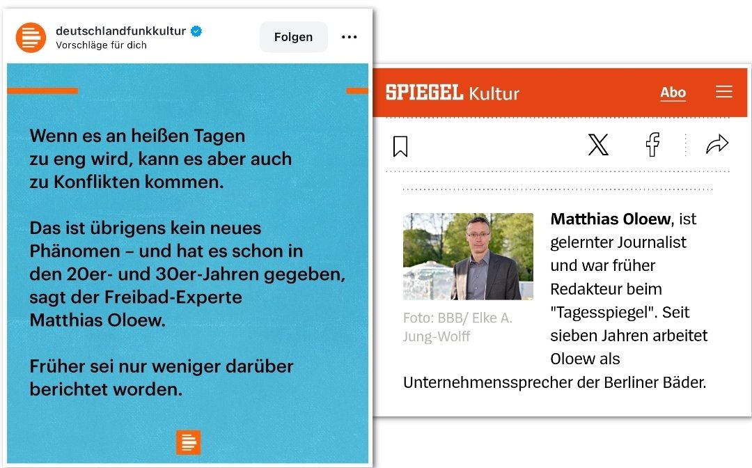 Der DLF Kultur Freibad Experte ist Unternehenssprecher der Berliner Bäder. #ReformOerr #OerrBlog