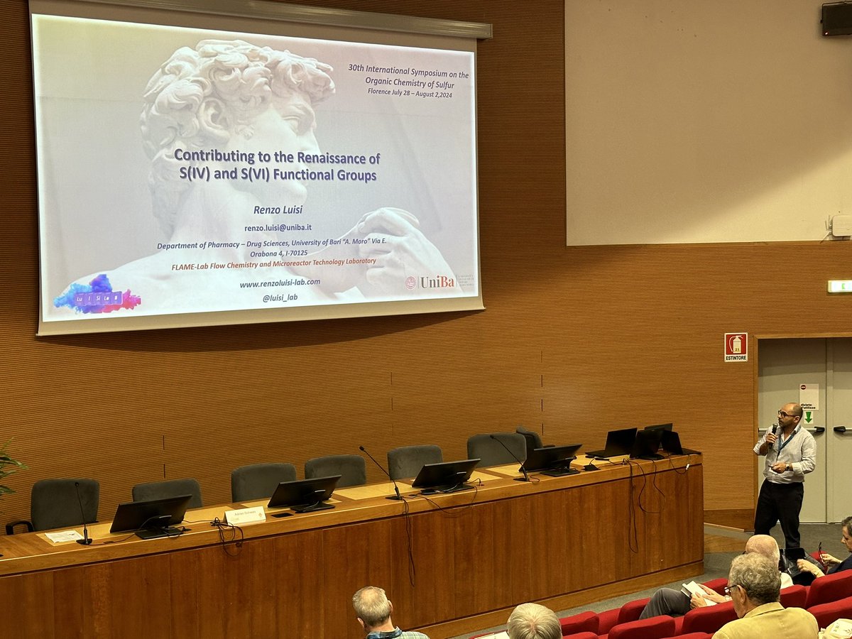 We just started the morning with a great invited lecture by Renzo Luisi: Contributing to the Renaissance of S(IV) and S(VI) Functional Groups

<a href="/Luisi_Lab/">Luisi-Lab</a> 
#ISOCS30
