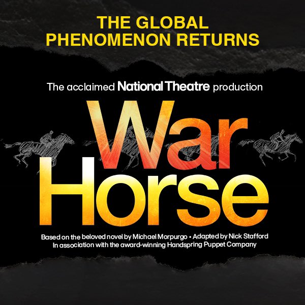 #theatrethursday one of the greatest book adaptations ever WAR HORSE is being revived this autumn for a UK and Ireland tour