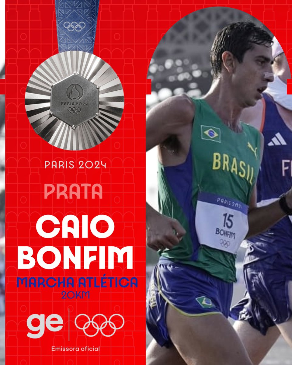 Medalhas do Brasil nas Olimpíadas de Paris: 

🥈 Caio Bonfim (Marcha Atlética)
🥈 Willian Lima (Judô)
🥉 Rayssa Leal (Skate Street)
🥉 Larissa Pimenta (Judô)
🥉 Competição por Equipes (Ginástica)

❓ Bia Ferreira (Boxe)