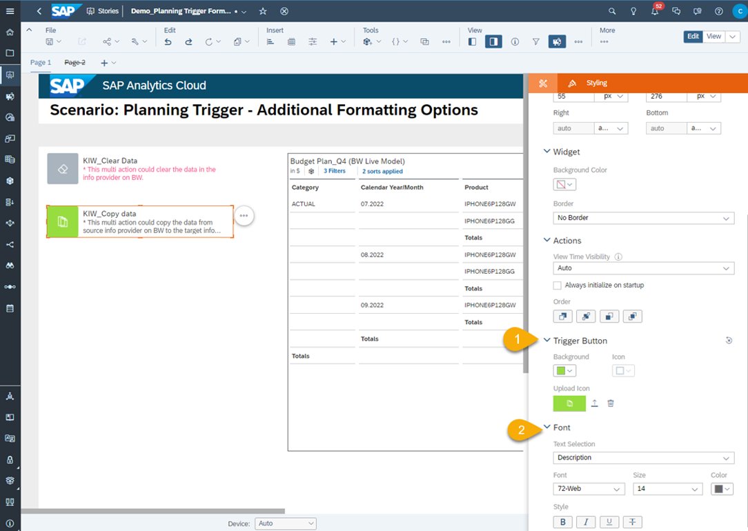 TetrisEast's tweet image. Set and save default style preferences for planning triggers in Theme Preferences dialogue, and upload SVG files for trigger button icon in Styling panel or Theme Preferences dialogue.
#sap #analyticscloud #PlanningTrigger