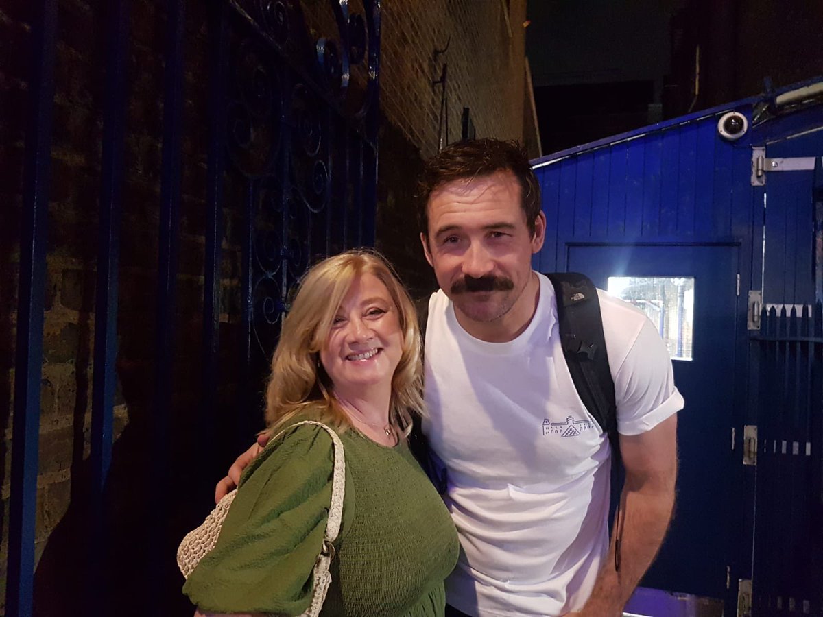 milllieblue's tweet photo. @mrJamesGraham what an absolute triumph! @BlackstuffStage was powerful, emotionally raw, real &amp; hilarious in equal measure. The cast were truly phenomenal in their performances. They made my night at stage door talking about my Uncle Tom who played the original Dixie Dean https://t.co/KLTzwr5O1Z