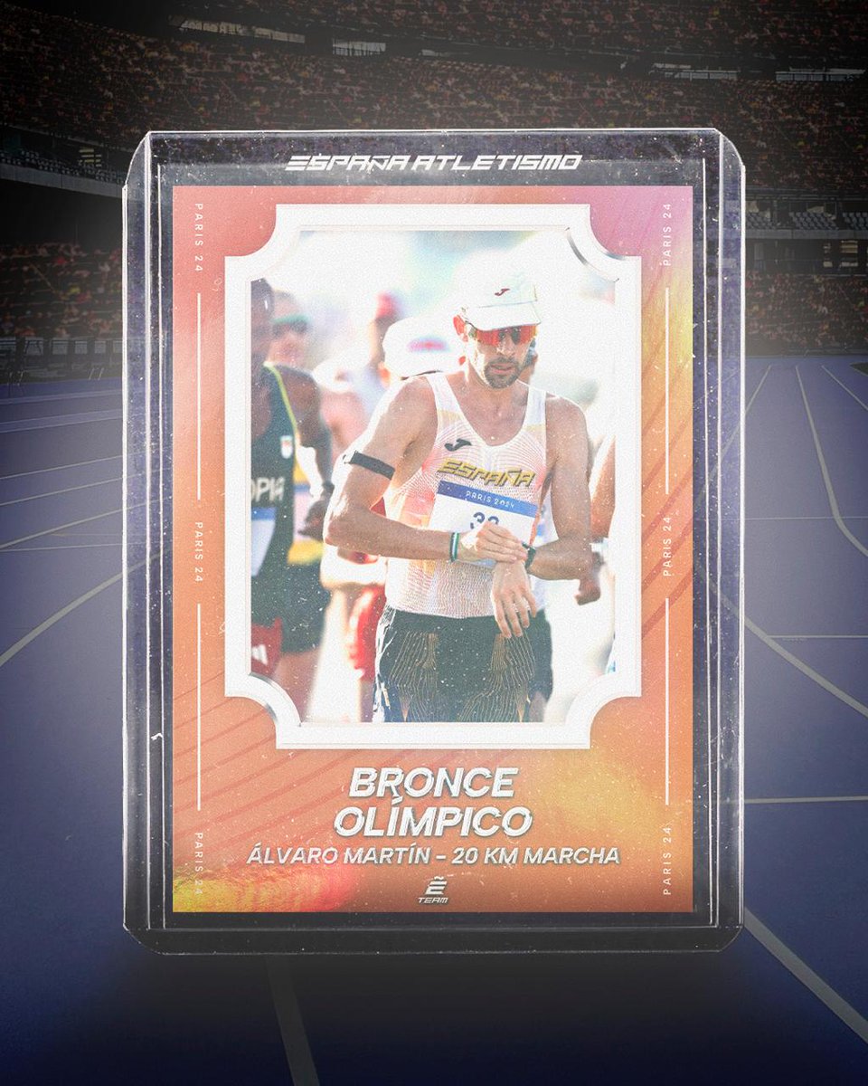 atletismoRFEA's tweet image. 𝐁𝐑𝐎𝐍𝐂𝐄  𝐎𝐋𝐈́𝐌𝐏𝐈𝐂𝐎 🥉

20KM MARCHA 🚹 #Paris2024 

@Alvaroatletismo  alcanza la gloria

LEYENDA DE LA MARCHA MUNDIAL

  #EspañaAtletismo  🇪🇸 #PasiónPorCompetir 

📺 @teledeporte @rtveplay 
📊 bit.ly/4ca8Z9M