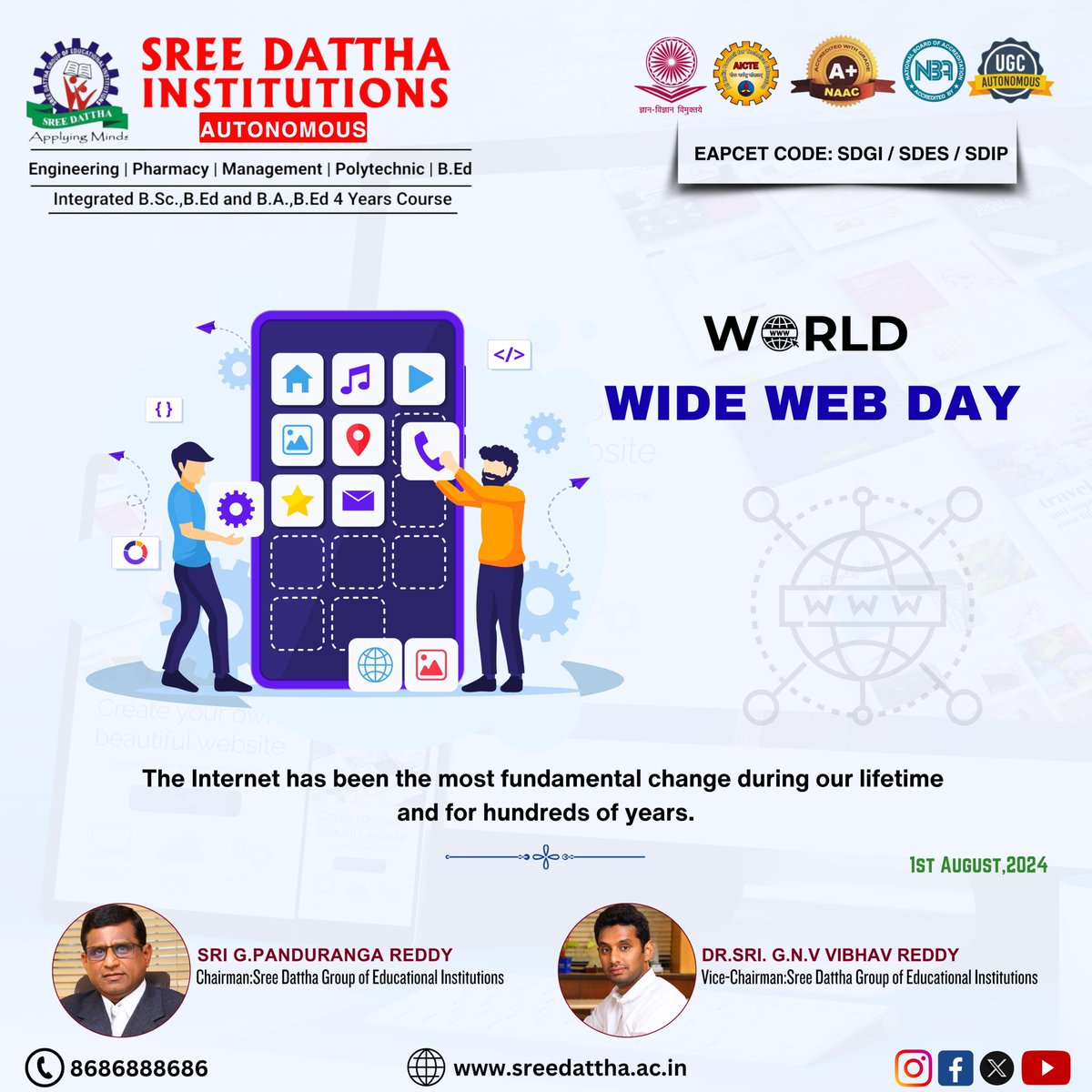 SreedatthaG's tweet photo. The Internet is not just a powerful tool for communication, it is a tool for bringing people together.
#WorldWideWebDay #WWWDay #InternetDay #WebDay2024 #SDGI #SDIP #SDES #Bestinstitutions #BestPharmacyCollege #Ibrahimpatnam #SDEShyderabad #BestCollegeinHyderabad. https://t.co/eqbBgNY82U