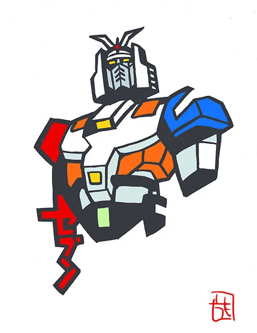 このタッチでロボットイラスト。レインボーセブン#レインボーマン #このタッチ#ファンアート 