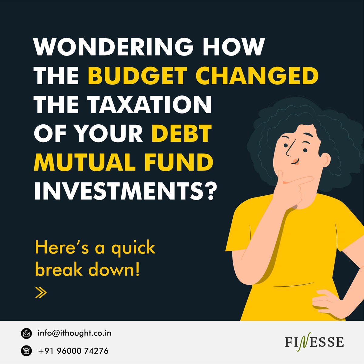 ithoughtinvest's tweet photo. Wondering How the Budget Changed the Taxation of your Debt Mutual Fund Investments?

Here's a quick breakdown!

#Buget2024 #Tax #Debt #MutualFund #DebtMutualFund #Investments #Indexation #FINESSE https://t.co/YaM2O0sUyM