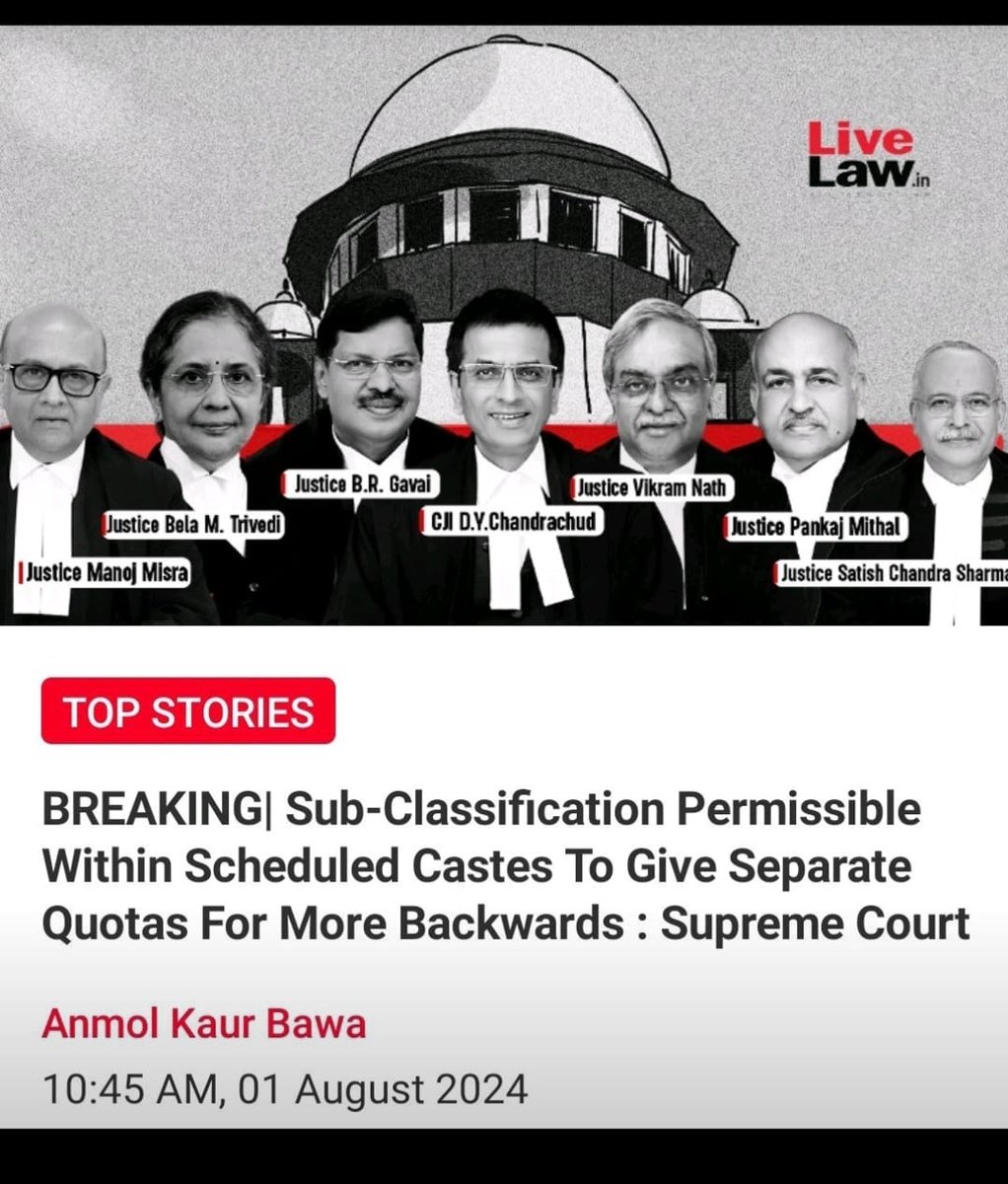 subhajit_n's tweet photo. Same Supreme Court that approved EWS when EWS legislation brought by BJP led Modi govt was challenged.Same Court did not allow SC ST OBCs in EWS so that socially upper castes can fully enjoy it. Even no creamy layer in it but they are giving "moral" lectures on SC ST category. https://t.co/AWNiRiidDX