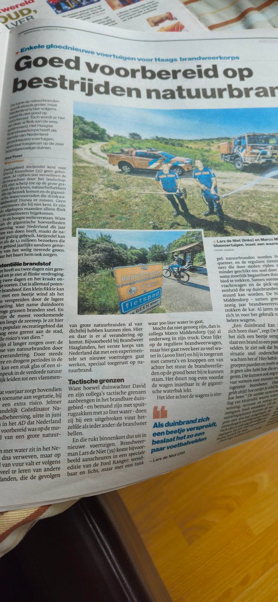 Zeg <a href="/ad_utrecht/">AD Utrechts Nieuwsblad</a>, waarom in ons regiokatern een artikel over natuurbrandbestrijding in Wassenaar terwijl de <a href="/vrutrecht/">Veiligheidsregio Utrecht</a> ook speciale voertuigen heeft voor natuurbrandbestrijding op oa de Heuvelrug?