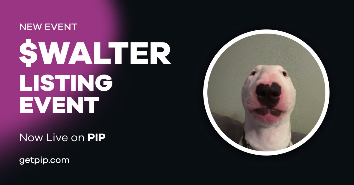🔥New Event | <a href="/WalterDogSolana/">walter</a> 

💸$250 for 5 users 

✅How To Enter 

🫂 Follow <a href="/getpipcom/">pip💧</a> <a href="/WalterDogSolana/">walter</a> 
🔁 Retweet this post 
🗨️ Comment with your username@walter tag

Create your PIP account to claim your tag! 
🌐 getpip.com