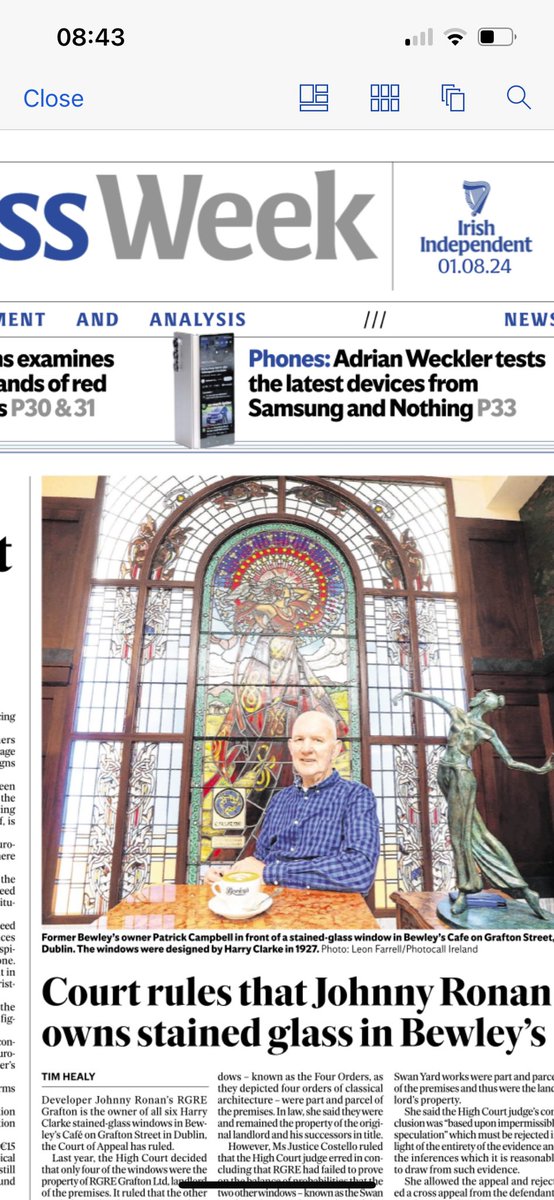 While Harry Clarke is amazing I think this beautiful window was designed by <a href="/jimfitzpatrick/">JIM FITZPATRICK</a> I guess some bright spark will now try to move them🙀