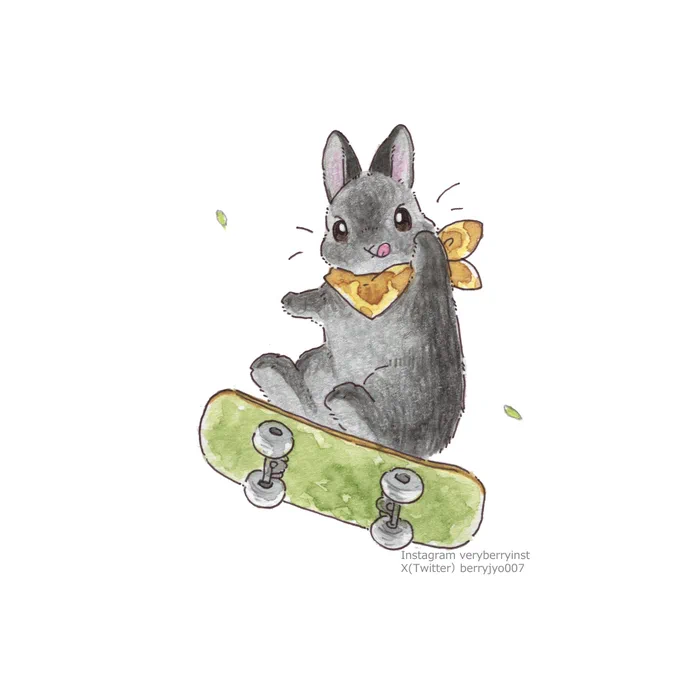 うさぎさんのスケボー#Skateboarding \ いぇーい / 