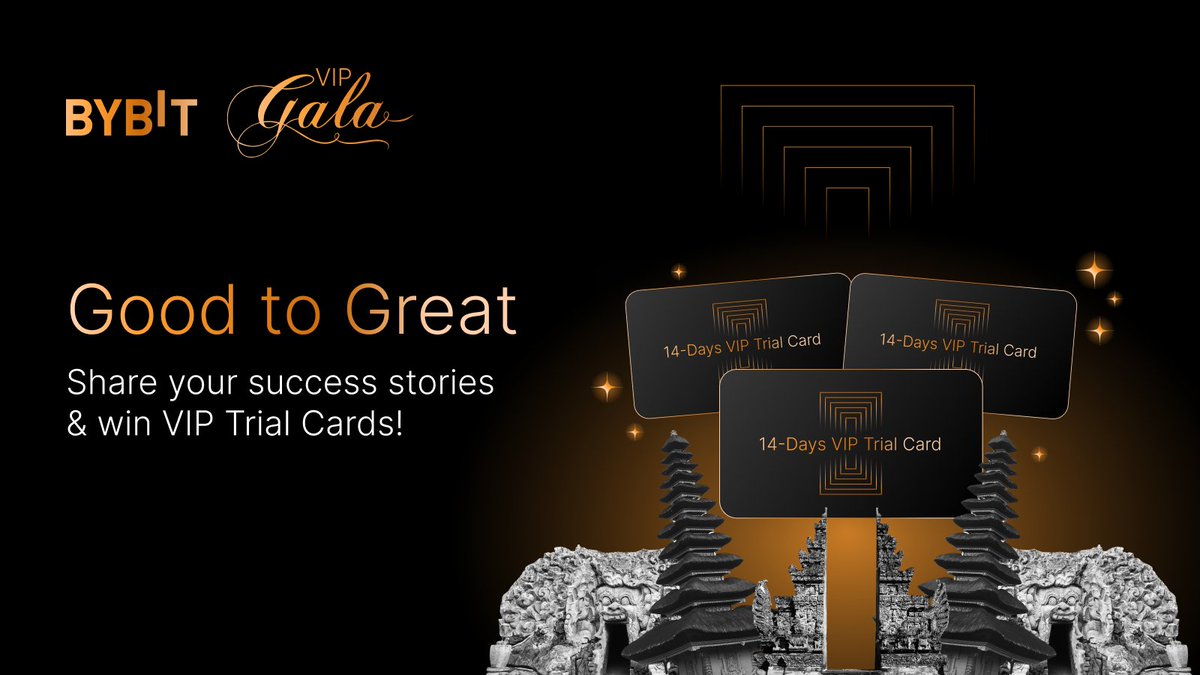 Bybit_Official's tweet photo. How have #Bybit tools transformed your trading journey? 🤔

🔥 Share your success stories for a chance to win big!

🎉 10 lucky winners will each receive a 14-day VIP Trial Card: https://t.co/undrCFZwsn 

#GoodtoGreat #LifeChanging https://t.co/Qlji4RJxT6