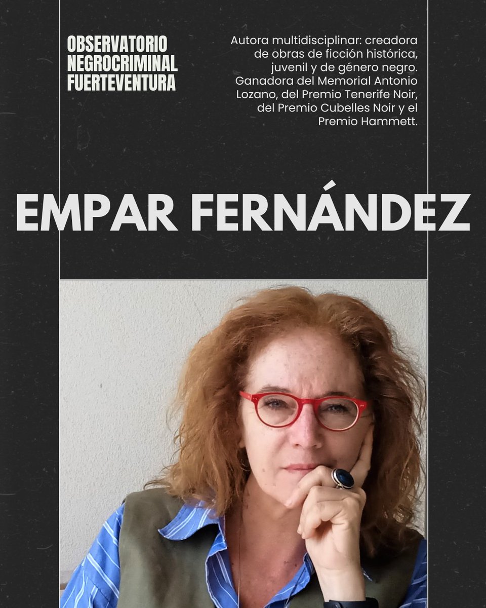 ¡Hagan una pausa durante unos segundos de su descanso vacacional!
A pizquitos iremos desvelando los invitados a nuestro #oncrifuer2024.
Hoy tan solo recordarles que tendremos por aquí, en Gran Tarajal (del 25 al 28 de septiembre), a <a href="/EmparFdez/">Empar Fernández</a>.
¿La han leído ya? 
#novelanegra