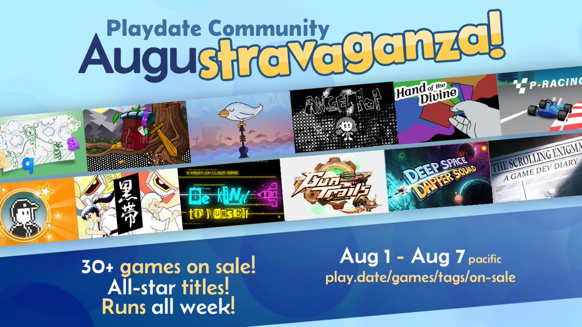 A bunch of devs in the <a href="/playdate/">Playdate</a> community got together for an impromptu sale!

There are 30+ games with some excellent titles to pick from.
It's one week only so check them out!

Link below 👇

#playdate