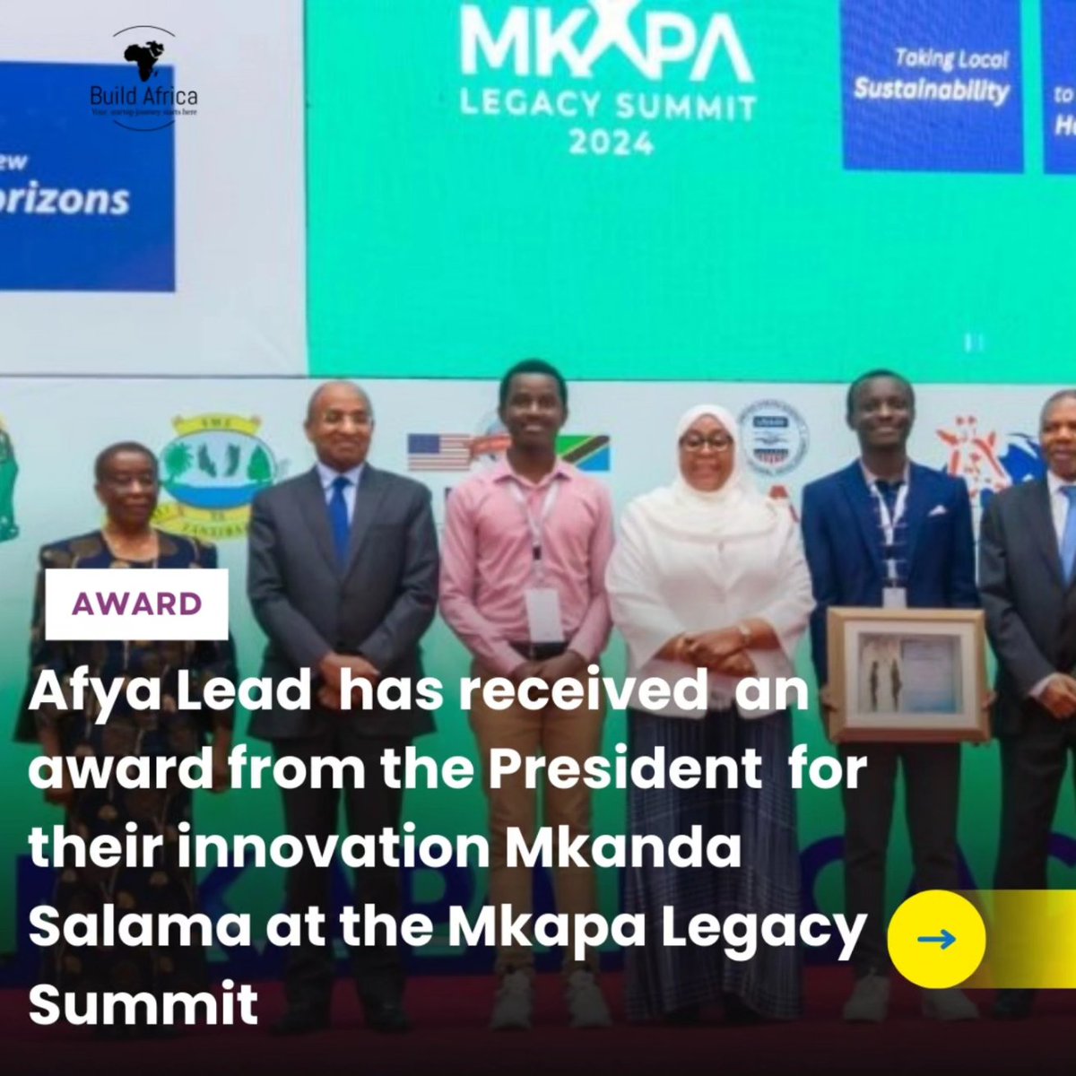 buildafricavc's tweet photo. During Mkapa Legacy Summit, @afya_lead a health tech company received an award from the President of  Tanzania for their innovation Mkanda Salama.

Mkanda Salama  is a locally made tool designed to stop bleeding among mothers with excessive bleeding immediately after delivery. https://t.co/jC6kzSBXqI