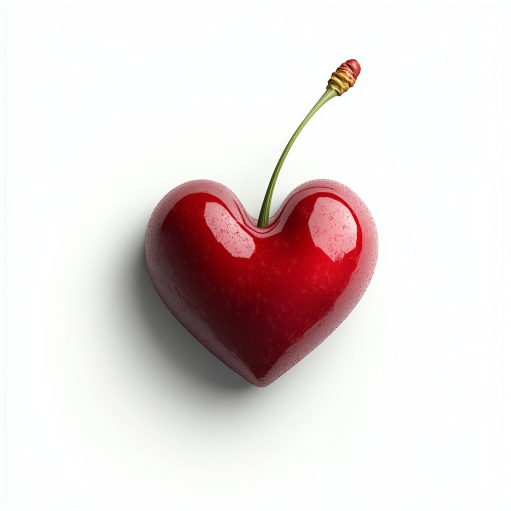 GraphicBull's tweet image. 🍒❤️ Nature's perfect heart, a juicy cherry bursting with sweetness. A reminder that love is all around us. ✨ #CherryLove #HeartShape #NatureArt #UltraRealistic #FoodPhotography #LoveIsInTheAir