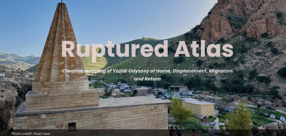 Sana Murrani 🧡سنى مُرّاني (@sanamurrani) on Twitter photo Releasing Ruptured Atlas project today that maps the spatial resilience of Yazidis since the 2014 genocide. <a href="/kimbalbumstead/">Kimbal Bumstead</a> & I co-created 15 story maps with Yazidis. Thanks to each one of them. Thanks to partners: <a href="/SinjarAcademy/">Sinjar Academy</a> <a href="/YazdaOrg/">Yazda</a> <a href="/IOMIraq/">IOM Iraq</a> <a href="/LSEMiddleEast/">LSE Middle East</a> #RupturedAtlas Releasing Ruptured Atlas project today that maps the spatial resilience of Yazidis since the 2014 genocide. <a href="/kimbalbumstead/">Kimbal Bumstead</a> & I co-created 15 story maps with Yazidis. Thanks to each one of them. Thanks to partners: <a href="/SinjarAcademy/">Sinjar Academy</a> <a href="/YazdaOrg/">Yazda</a> <a href="/IOMIraq/">IOM Iraq</a> <a href="/LSEMiddleEast/">LSE Middle East</a> #RupturedAtlas