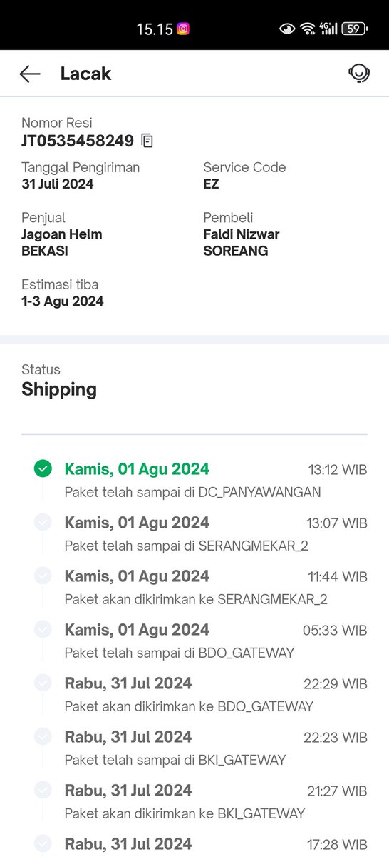 nizwar10's tweet photo. @jntexpressid Halo siang min, kenapa paket saya di drop di Dc Panyawangan yah ? Pdhal udh sampai serangmekar itu deket bgt dr rumah 😫 https://t.co/mkwYKgXRfE
