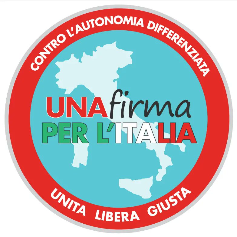 #Autonomiadifferenziata, obiettivo 500 mila firme raggiunto. Una vera festa di partecipazione e democrazia

Sì all'Italia unita libera giusta

✍️La raccolta continua, firma online: tinyurl.com/bdhy4apj