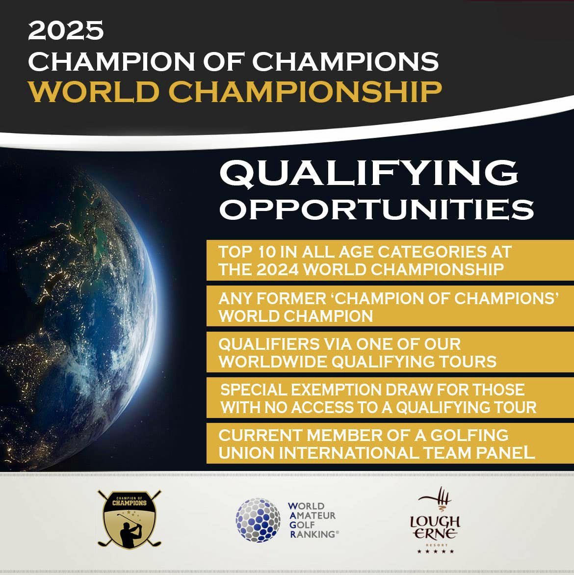 Champ_Of_Champs's tweet photo. The 2025 'Champion of Champions' World Championship will take place at the 5 Star Lough Erne Resort between the 29th &amp; 31st July, just 9 days after the Open Championship at Royal Portrush (2 hours from Lough Erne)

Applications ➡️ https://t.co/NzOamjJ126 https://t.co/PEWRo1Kbxe