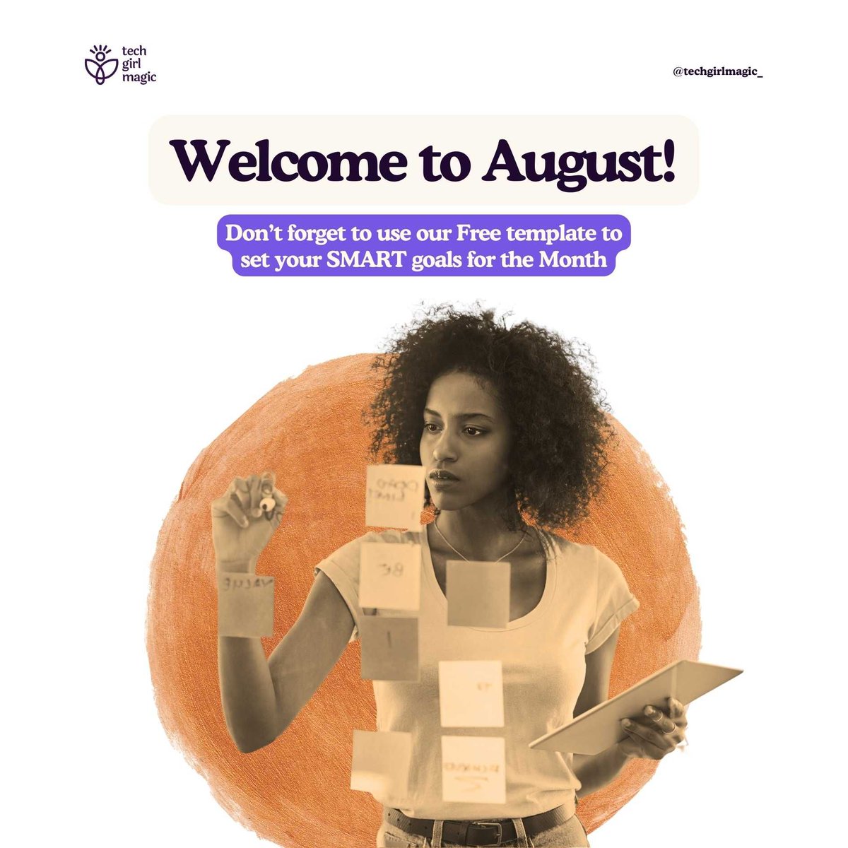 Welcome to August! 💜✨

It's time to set new monthly goals and you can do that perfectly with our SMART goal-setting template! Download it for Free (Link in Bio)

#techgirlmagic #goalsetting #august #monthlygoals #smartgoals # #2024 #womenintech