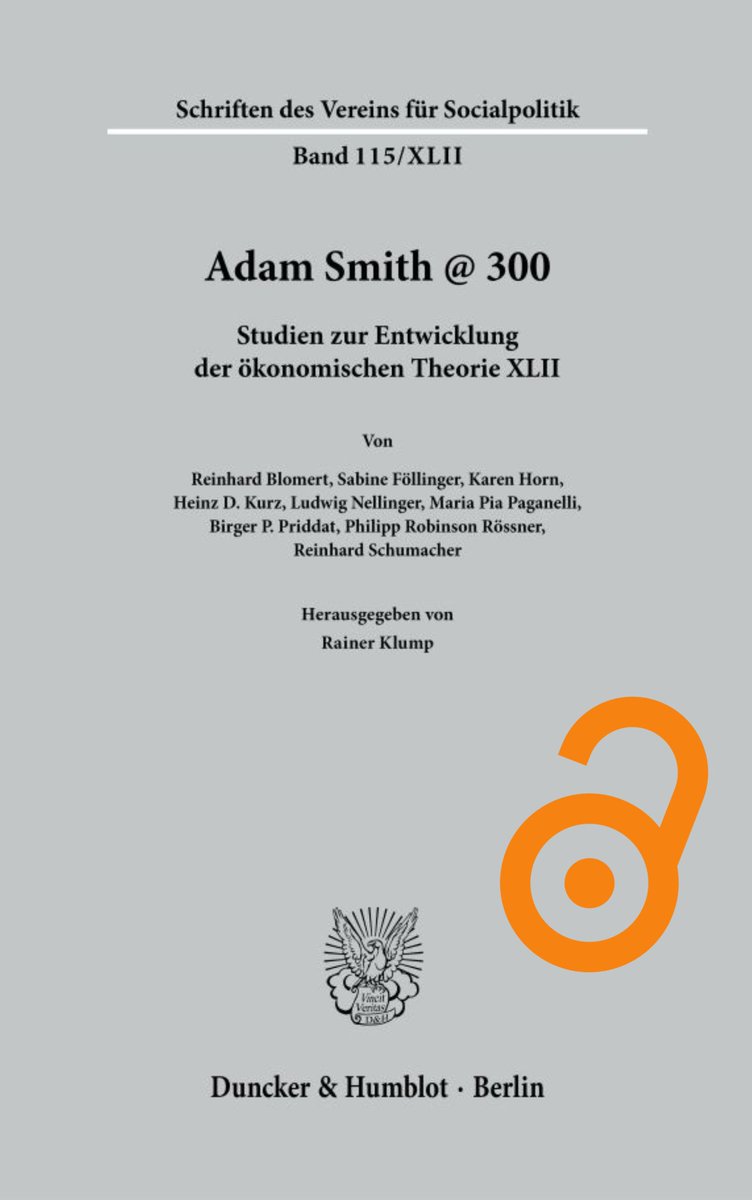 Duncker & Humblot (@dunckerhumblot) on Twitter photo Die E-Book-Ausgabe von »Adam Smith @ 300« ist zur Erstveröffentlichung ab heute im Open Access in unserer eLibrary verfügbar: is.gd/y8LmBP <a href="/karenilsehorn/">Karen Horn</a> <a href="/PhilippRoessner/">Philipp Robinson Roessner</a> <a href="/_RSchumacher/">Reinhard Schumacher</a> #Ökonomik #AdamSmith #Aufklärung #Evolutorik #Handelstheorie #Entwicklungstheorien Die E-Book-Ausgabe von »Adam Smith @ 300« ist zur Erstveröffentlichung ab heute im Open Access in unserer eLibrary verfügbar: is.gd/y8LmBP <a href="/karenilsehorn/">Karen Horn</a> <a href="/PhilippRoessner/">Philipp Robinson Roessner</a> <a href="/_RSchumacher/">Reinhard Schumacher</a> #Ökonomik #AdamSmith #Aufklärung #Evolutorik #Handelstheorie #Entwicklungstheorien