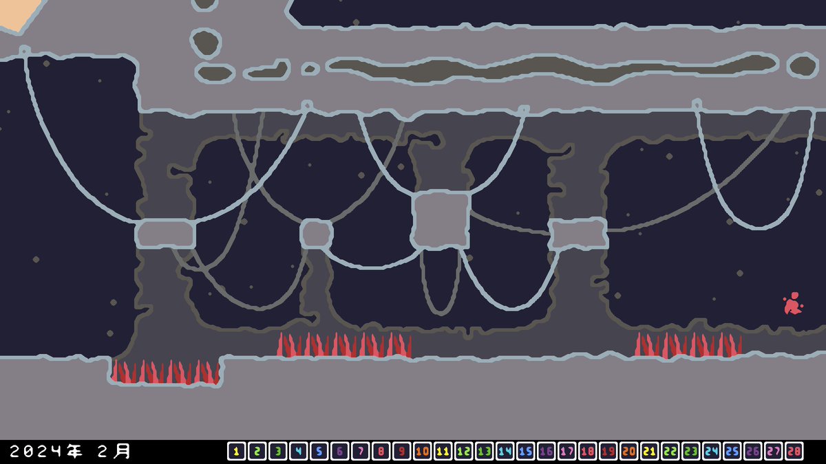 _wairu_'s tweet image. #LeapYear クリア！面白かったー！！実績も全部解除したぞ！
高いところから落ちると死ぬけど自身のジャンプが高いのでジャンプするだけで死ぬアクションゲーム。スペランカーより弱い。
最初はどんなゲームなのかも何ができるのかも分からないから手探りで進めてたんだけど、(リプに続く↓)