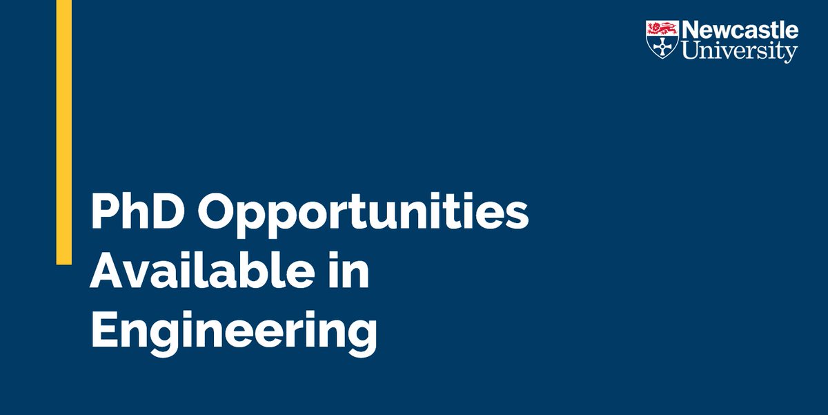 Engineering at Newcastle (@engineeringncl) on Twitter photo We're thrilled to share that we have a number of engineering PhD opportunities available here at <a href="/UniofNewcastle/">Newcastle University</a>. ✍️
If you are looking to pursue your next academic step, take a look at the exciting projects we have available. ⤵️
tinyurl.com/5awhv7c2 We're thrilled to share that we have a number of engineering PhD opportunities available here at <a href="/UniofNewcastle/">Newcastle University</a>. ✍️
If you are looking to pursue your next academic step, take a look at the exciting projects we have available. ⤵️
tinyurl.com/5awhv7c2