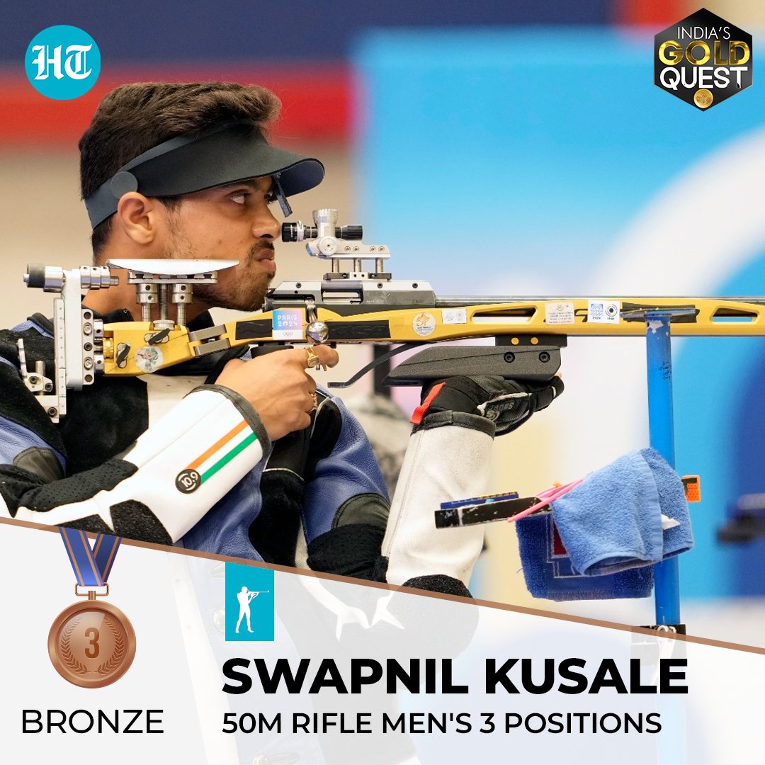 #ParisOlympics2024 MEDAL ALERT | India's #SwapnilKusale wins #Bronze    in men's rifle 50m 3 positions; historic 3rd medal in #shooting at this Games
#India
