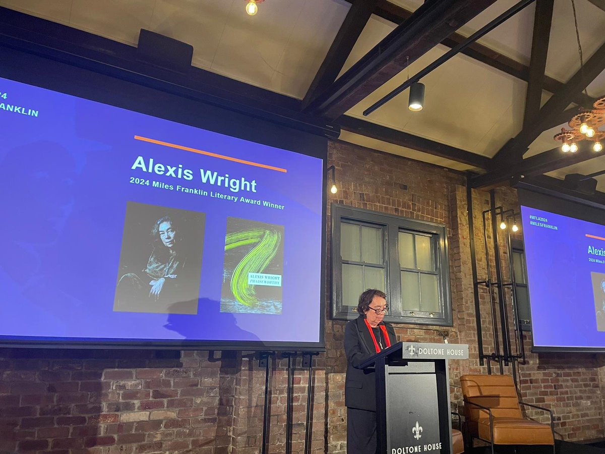 ‘I am both amazed and humbled to win the 2024 Miles Franklin Award for Praiseworthy. To win a Miles Franklin a second time is monumental. I wanted to make Praiseworthy a big book in more ways than one. I wanted to capture the spirit of our times.’

– Alexis Wright, #MFLA2024