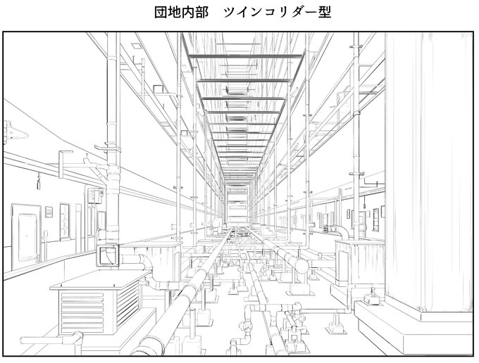 コミック背景wip
団地内部なんですけど流石に作業量多くて
今日はここまで 