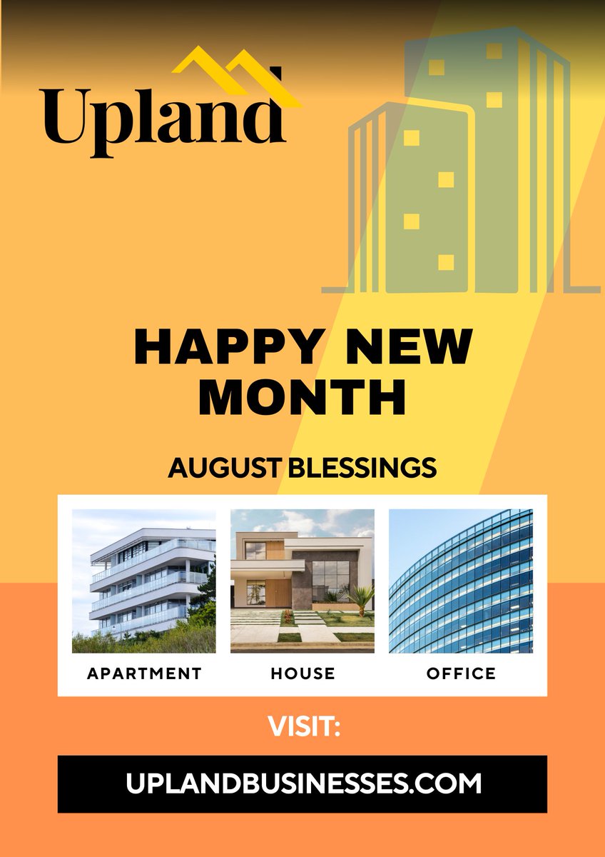 UplandRealtors's tweet photo. This August, we are thrilled to bless our customers with unparalleled opportunities at Upland Bay Estate Karshi, Upland Residence Airport Road, Upland Hill Asokoro, Upland Mall Garki 2, and Upland Mall Oba Akran. https://t.co/tLinvygK3Z