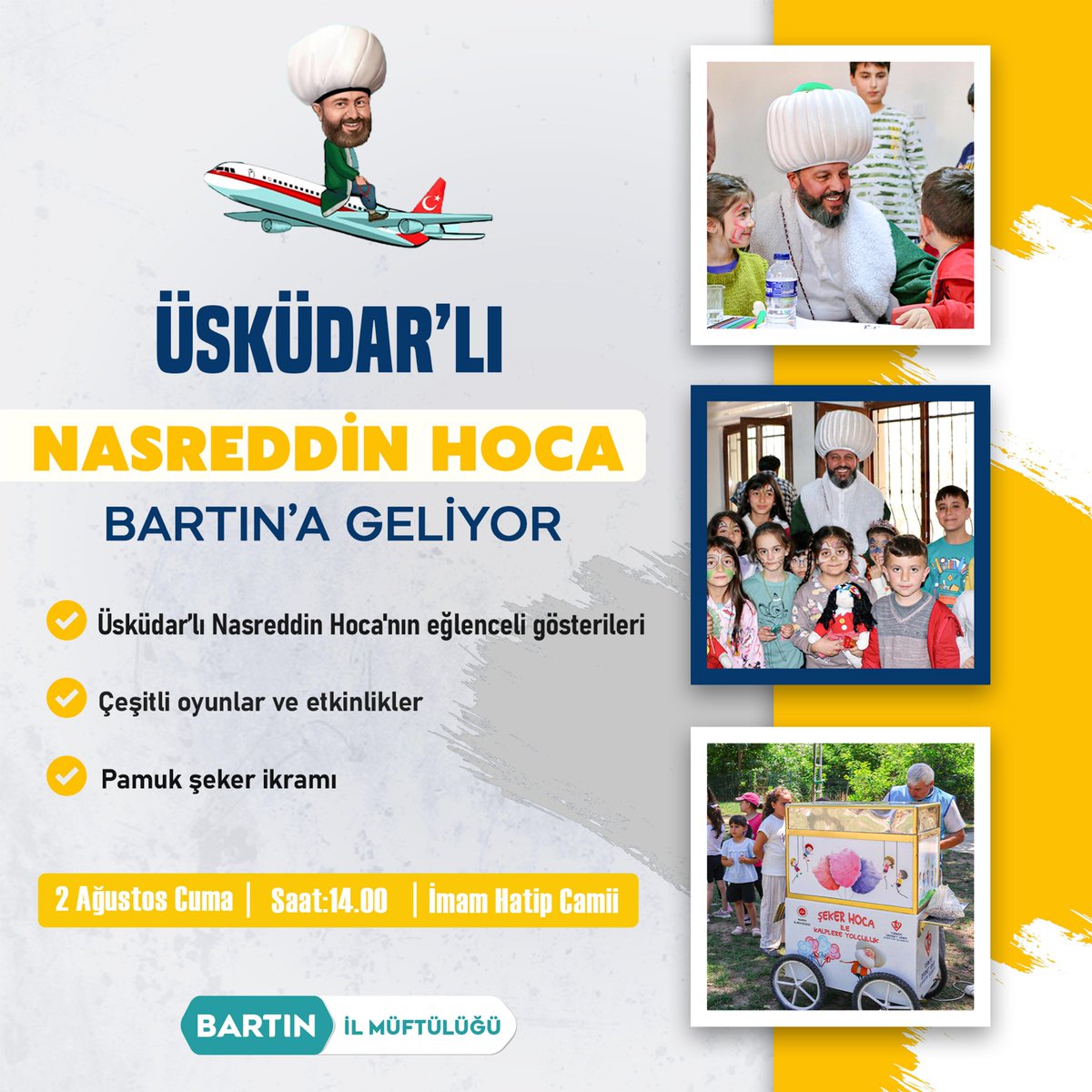 bartinmuftulugu's tweet photo. Bartın'lı Minikler, Hazır mısınız?
Nasreddin Hoca'nın eğlenceli dünyasına adım atmaya!
2 Ağustos'ta İmam Hatip Camii'nde buluşuyoruz.
@omerkeskin02 @bartindgenclik @tdvgencbartin https://t.co/wD0WlEMDQW
