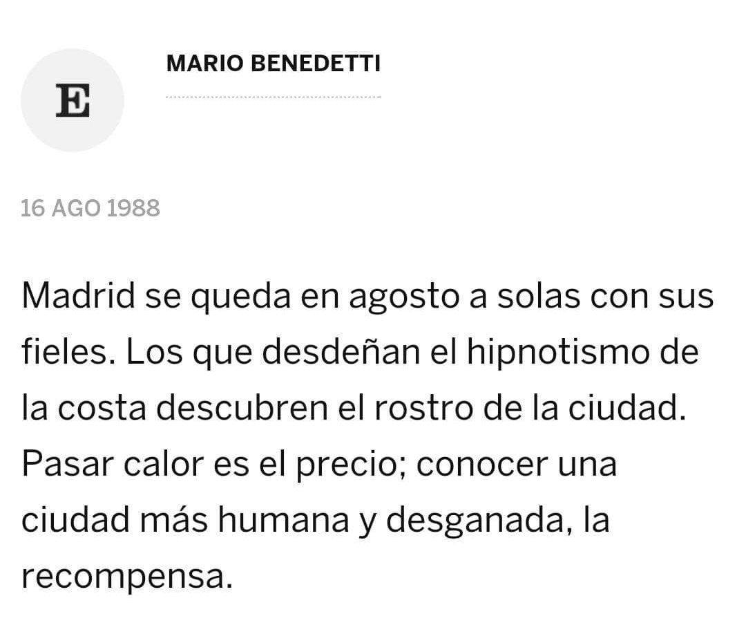 leogsan's tweet photo. #Madrid☀️  #Agosto🔥 #MarioBenedetti 🌡 https://t.co/dfq8wJEMOR