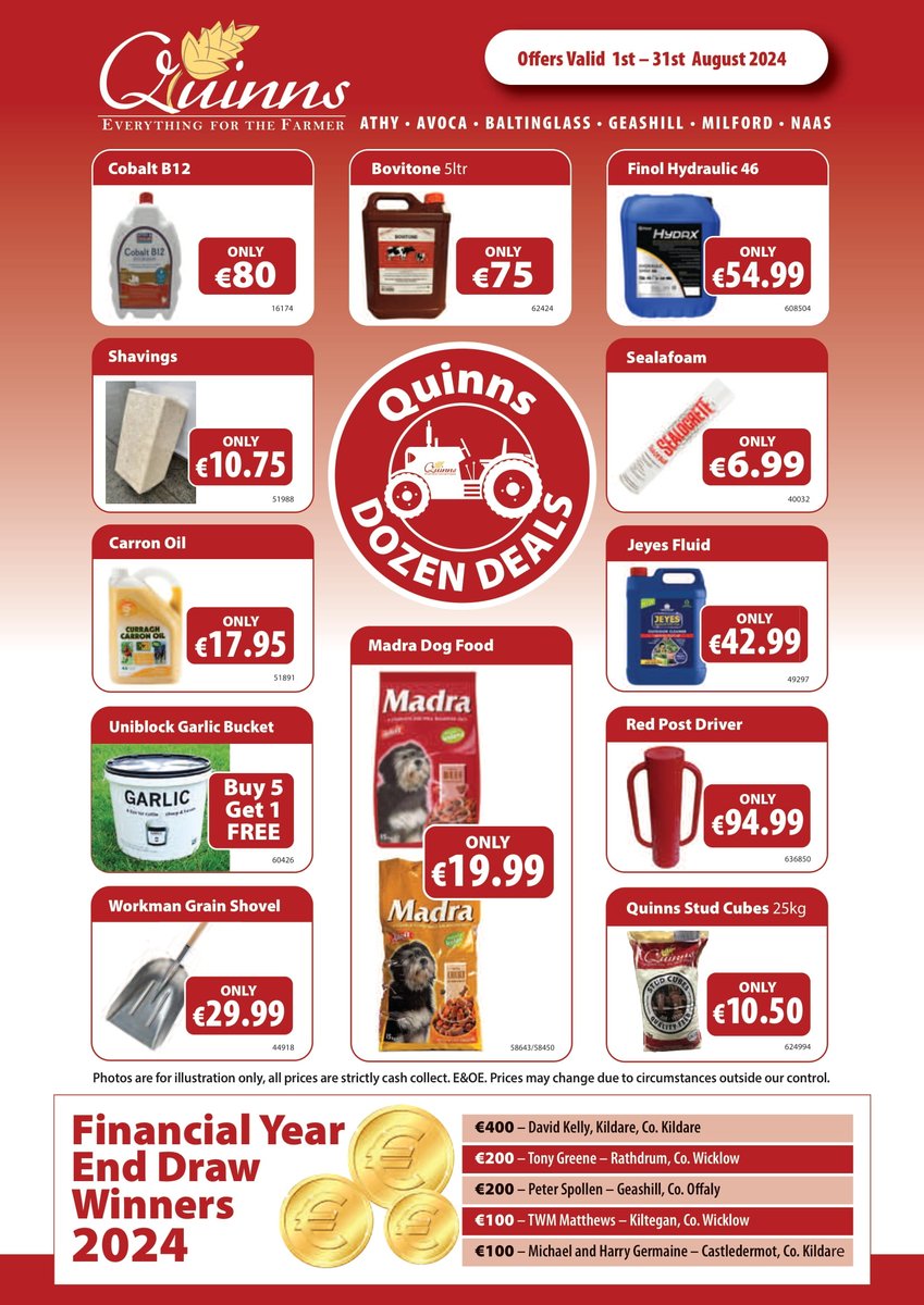 Quinns of Baltinglass (@quinnslimited) on Twitter photo August Newsletter out now, technical tips for crops, grass & animal management plus the latest deals. Also, check & see if you are one of our Financial End of Year winners
<a href="/Quinnslimited/">Quinns of Baltinglass</a> August Newsletter out now, technical tips for crops, grass & animal management plus the latest deals. Also, check & see if you are one of our Financial End of Year winners
<a href="/Quinnslimited/">Quinns of Baltinglass</a>