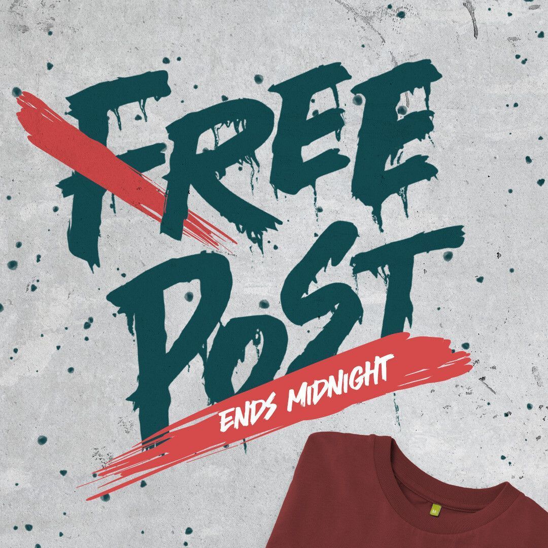 Last chance for FREE POSTAGE!

Head to lying-for-friends.teemill.com now!

Free postage ends at midnight tonight so get your orders in now!

We only use responsibly sourced materials in our products to help protect our natural world.

#merch #freepost #ethicalbrand #skull #skulls