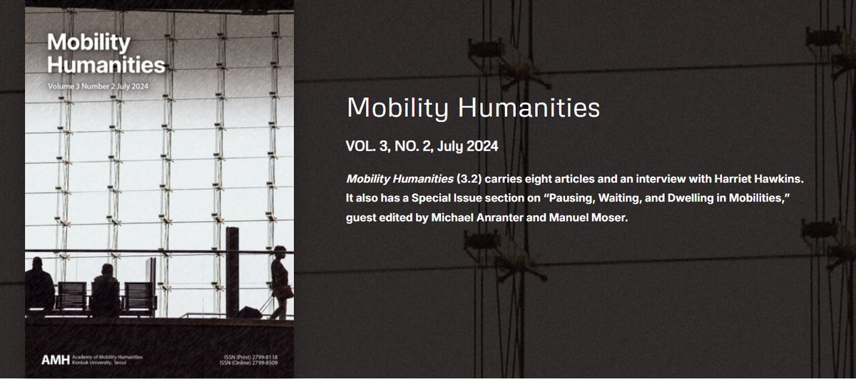stadtgeselle's tweet photo. 🚀 Thrilled to announce that our new special edition is out! 🎉 It's been an incredible journey co-editing this project for Mobility Humanities, and I can't wait for you all to dive into the amazing content we've put together. 📚✨ #Pausing #Waiting and #Dwelling in #Mobilities https://t.co/s7JMp89Kdh